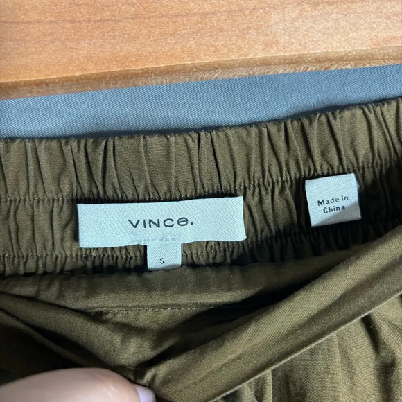 Vince Drawstring Knee Length Skirt Army Green Size S - Picture 4 of 6